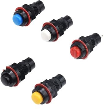 1 pz lotti DS-211 Interruttore a pulsante autobloccante Interruttore a pulsante momentaneo autobloccante da 10 mm(1PCS Red)
