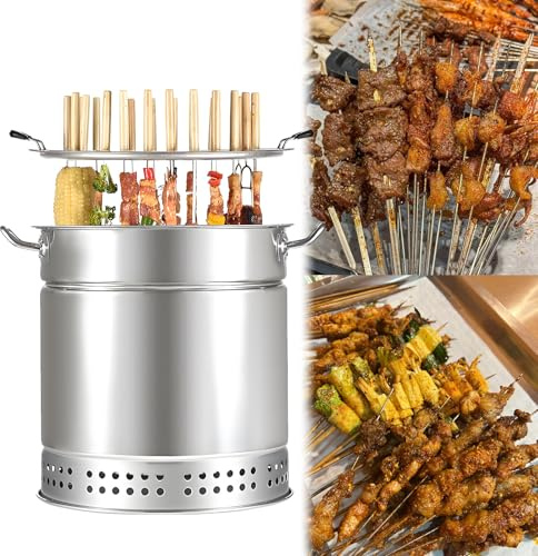 Portable Smokeless Charcoal Barbecue with Oil-Charcoal Separation Technology Hanging Grill Ideal for Camping & Outdoor BBQ – RS30