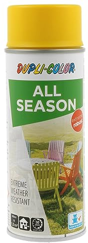 DUPLI-COLOR ALL SEASON RAL 1021 rapsgelb matt 400 ml, hochwertiges Kunstharz-Farbspray, Schnelltrocknend, Wetterbeständig, Innen- und Außenanwendung
