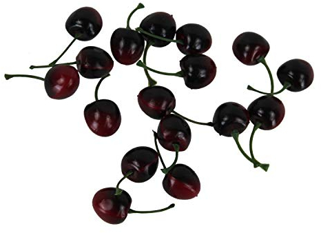 GMMH Künstliche Deko Kirschen, 100 Stück (Rot) - Lebensechtes Plastikobst, Plastikfrucht, Kunstobst, Frucht für Dekoration, Schaufenster, Haushalt, Küche, Party, Hotel
