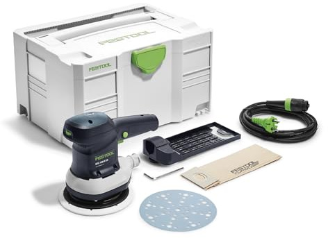Festool Excenterslipmaskin ETS150/5EQ-Plus 310 W tillverkarnr. 575056, svart/grön