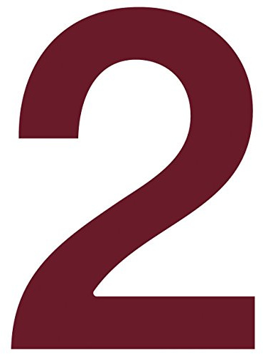Numéro de maison 2, design numéro de maison en acier inoxydable en rouge
