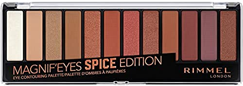 Rimmel - Ombre à Paupières Palette Magnif'Eyes 12 Pan - Fini mat, satiné et brillant - Longue Tenue - 005 Spice Edition - 14,16gr