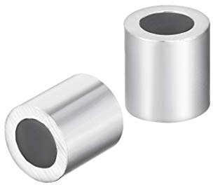 sourcing map 30Pcs M5 Aluminumlegierung Hülse 5mm Stahldrahtseil Knopfanschlagklemmen