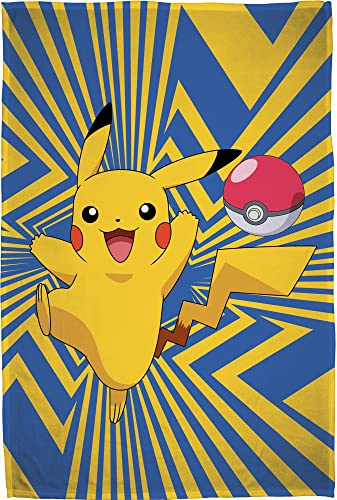 Grande couverture d'intérieur, motif du jeu vidéo Pokémon Go Pikatchu, 160 x 200 cm, super douce, en flanelle, polaire corail, pour canapé..
