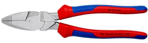 KNIPEX Kraft-Kombizange Lineman's Pliers amerikanisches Modell, 09 05 240 | Mit Mehrkomponenten-Hüllen 240 mm