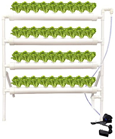 RANZIX Kit de Culture hydroponique, 36 Sites, 4 tuyaux, systèmes de Culture de Plantes sans Terre, et Flux d'eau Profonds avec Pompe pour Le système hydroponique de Formation (B-36 Trous)