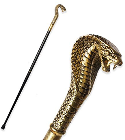 Cobra-Head Luxus-Gehstock Mit Buntem Schlangengriff - Modischer, Dekorativer Und Eleganter Crosier-Knauf
