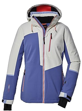 killtec Damen Skijacke/Funktionsjacke mit abzippbarer Kapuze und Schneefang KSW 84 WMN SKI JCKT, mittelblau, 36, 39747-000