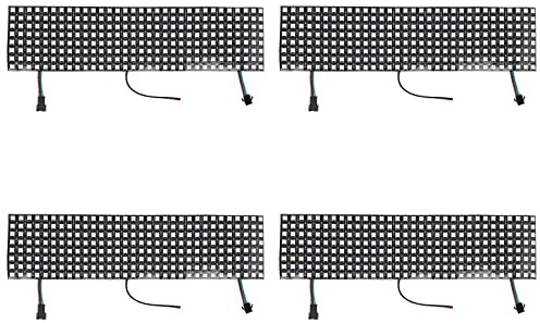 Wlauqueta 4 x LED-Matrix-Panel, LED-Display, individuell adressierbar, mit Punktmatrix, flexibel, digital, WS2812B, RGB 832 Pixel