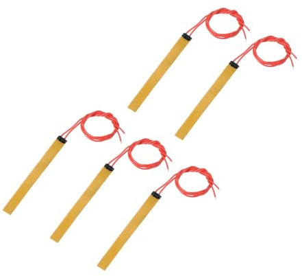sourcing map Heizfolie Heizplatte, 12V 12W Polyimid Heizpad, selbstklebende PI Heizelemente Folie 93mmx10mm Heizstreifen für konstante Temperatur, Packung mit 5 Stück