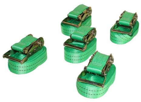 Zurrgurt Spanngurt mit Ratsche 6m 38mm 2t 2000kg 2000 daN, einteilig | SETPREIS 5 STÜCK! Kompatibel mit TÜV SÜD geprüft nach EK5/AK6 18-01:2018 erfüllt EN12195-2 Norm
