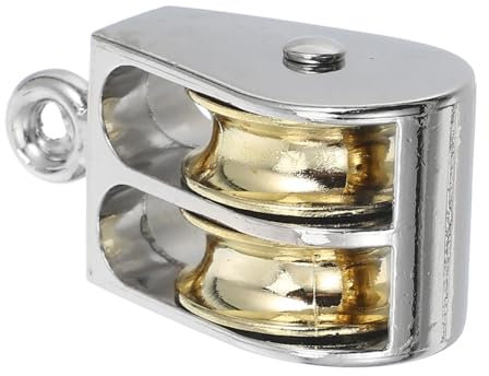 GLEAVI Fester Flaschenzug Aus Metall 52 Mm Doppelte Umlenkrolle Drehbar Robustes Kabel-umlenkrad