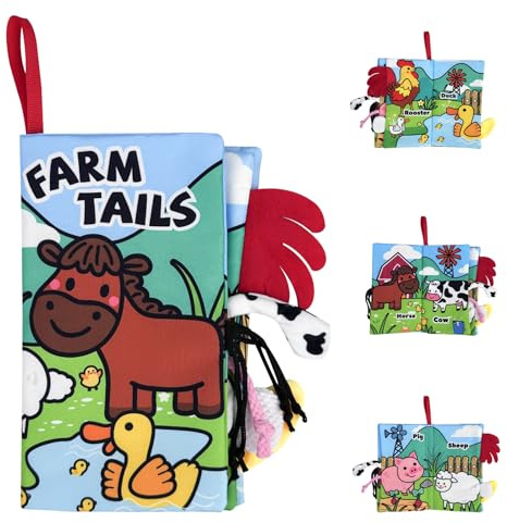 Chiluxendo Quiet Book, Babyspielzeug 0-6 Monate Babybuch, Unkaputtbar Buch Knisterbuch Baby Spielzeug Babybücher, Stoffbuch Bücher ab 1 Jahr Aus Weichem Stoff, für Neugeborene Mädchen