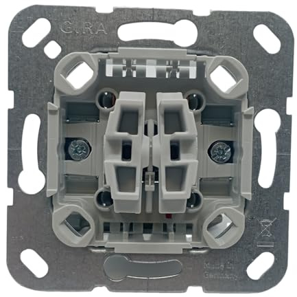 GIRA 310500 Wippschalter Einsatz 10 AX 250 V~ Serienschalter | schwimmende Schaltwippe | LED‑ready | Spannungsprüfung von vorn | Schnellbefestigung | Thermoplastsockel | Profi Elektroinstallation