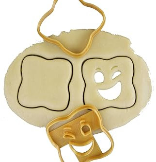 3DKOUPE - Lot de 2 - Emporte-pièce grand sourire - Lot de 2-1 visage + 1 contour - Biscuits fourrés - Pâtisserie créative