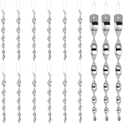 ZEPIQOR 15pcs Répulsifs Oiseaux Reflechissants,Bâtons réfléchissants répulsifs pour Oiseaux en Spirale argentés, Outil de décoration répulsif pour Oiseaux, Protéger Les Arbres fruitiers du Jardin