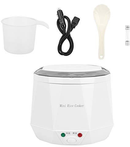 Mini Olla Arrocera, 12 V, 1,6 L, 2-3 Personas, Olla Arrocera Portátil para Viaje, Olla Arrocera para Coche, Vaporera Eléctrica para Alimentos, Herramienta para Cocinar Arroz,