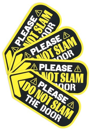 Gosknor 4pcs Multicolor 4.72x1.97in PVC Do Not Slam Door Warning Sticker for Auto Car Vehicle Taxi, Glass, Metal, Wall