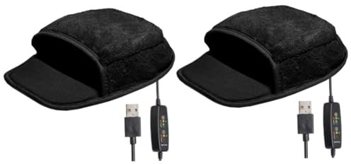 CAXUSD 2stücke USB Beheiztes Mauspad Mit Temperaturstufen Winter Handwärmer Für Büro Und Gaming Rutschfestes Flauschiges Für Technikliebhaber