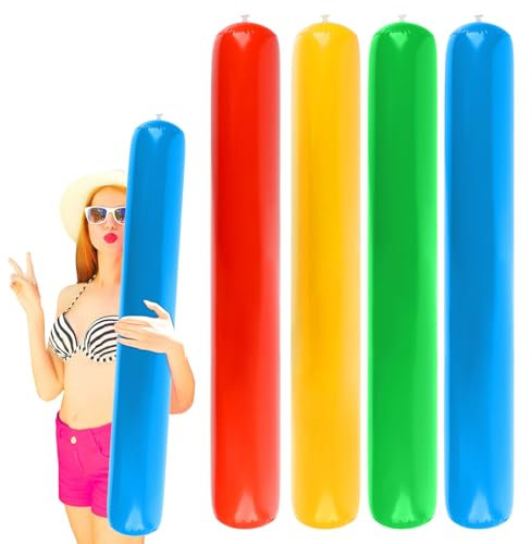 JWTRSVTY 4 PCS Schwimmbad Nudel Schwimmer, 150cm Super Langer Schwimmnudel Poolnudel, Schwimmnudel Float Spielzeug, Kinder Erwachsene Poolnudel Aufblasbar, Für Zum Baden, Schwimmtraining, Aquasport