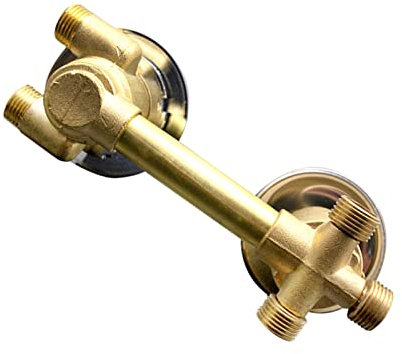 Mitigeur de valve de douche en laiton 2/3/4/5 voies amélioré – Robinet thermostatique avec inverseur G1/2 à double poignée de contrôle en laiton durable parfait pour cabine de douche (3 sorties 10 cm)