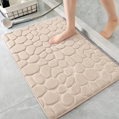 AMFUN Tappeto da bagno in Flanella, Tappeto Bagno Assorbente, Tappetino Antiscivolo Doccia per il bagno e il soggiorno, 40 x 60 cm, Assorbente, Lavabile