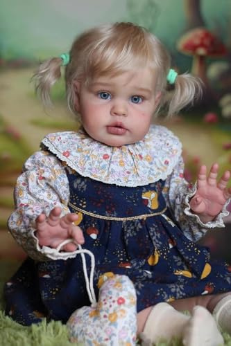 Anano Bambole Reborn Realistica Bambina 60cm - Bambola in Silicone Realistica a Dimensione Reale di Neonato con Pelle da Bebè Originale, Capelli Naturali, Abbigliamento Premium - per Bambini