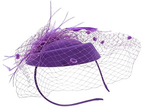 Yardenfun Fascinator Hut für Frauen Netzgarn und Federn Hochzeits Haarschmuck Braut Stirnband für Teeparty und Cocktailparty Haardekor für Besondere Anlässe