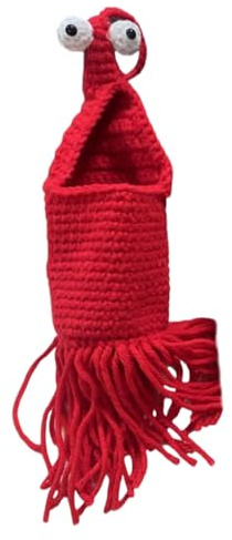 Gissroys Handmade Crochet Alien Plant Hanger Indoor Hanging Bag Planter Storage Basket For Home Bedroom Office Decoration Crafted Storage Basket