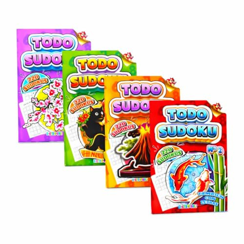 All Sudoku Pack Of 4 Spanish Books In Black And White For Adults And Older Also With Letters