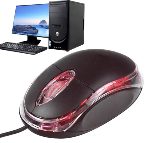 Genérico Mini Ratón Óptico con Cable - Ratón Mecánico Portátil para Juegos