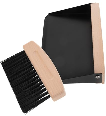 COLLBATH Mini Escoba y Recogedor para Escritorio Cepillo de Nylon y Madera de Haya Ligero y Compacto para Limpieza de Superficies y Productos Digitales para Eliminar Polvo y Residuos Mesa