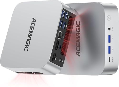 ACEMAGIC Mini PC Windows 11 Pro,Intel Core i5-12600H (up to 4.5GHz), 16GB DDR4 RAM,512GB PCIe3.0 SSD, Intel Iris Xe Graphics, 4K Triple Screen, WiFi 6, BT 5.2, for Office/Home/Light Gaming/Streaming