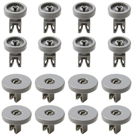16 PACK Dishwasher Wheel for Upper and Lower Basket 50286965004 Universal | Replacement Parts Accessories for Zanussi A-EG El-ectrolux Dishwasher Cutlery Basket Rollers 40mm