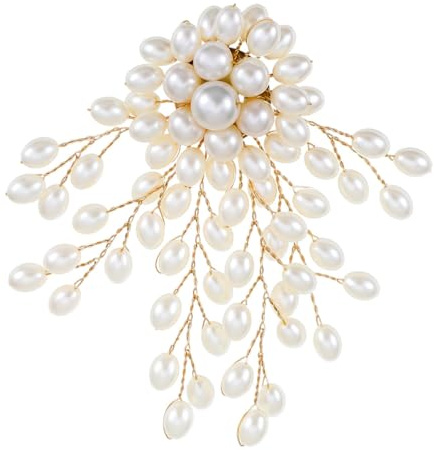 Ubric Elegantes broches de perlas para mujer. Broches de moda para cuellos, bufandas, sombreros y bolsos.