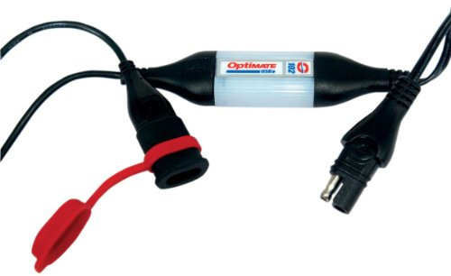 TecMate OptiMATE USB O-102, 1 000 mA USB-laddare med automatisk avstängning för att skydda batteriet, väderbeständig, SAE, på- och utgångskabel.