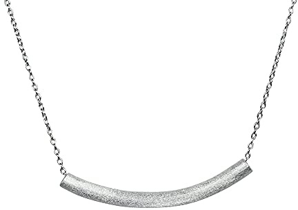 SILBERMOOS Damen Kette mit Anhänger Stäbchen-kette filigran matt zarte Ankerkette 925 Sterling Silber 41 44 47 cm