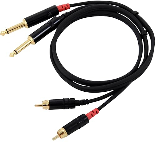 Cordial CFU 0.9 PC cavo di interfaccia e adattatore 2x Cinch 2x Plug 6.3mm Nero