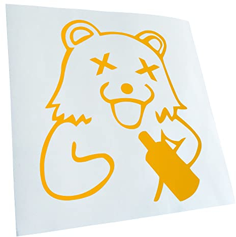 Kiwistar - Autoaufkleber - gelb - 60 x 65 cm - Pedobär Trinker - Heckscheibenaufkleber Auto Aufkleber wetterfest für Kfz LKW Mofa Truck - Sticker außen selbstklebend Tuning Zubehör für Fenster