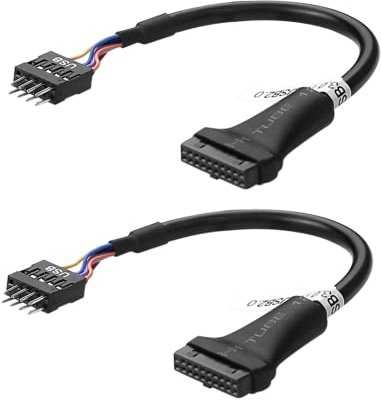 SIENOC 2 Stück USB 3.0 20-Pin Buchse zu dem auf USB 2.0 Motherboard 9-pin | Stecker kabel adapter