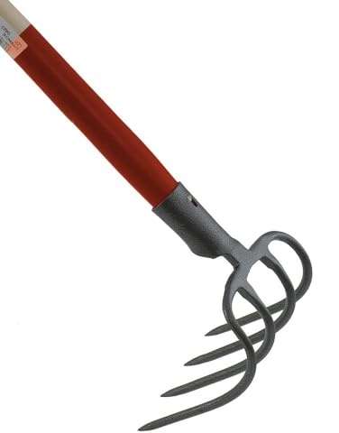MERMIER Croc à fumier 4 dents - Avec manche bois 1,3 m, Longueur des dents (cm) : 19