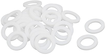 sourcing map 30Stk PTFE Flache Unterlegscheiben Dichtung 19x12x2mm Weiß | 19mm AD 12mm ID 2mm Dicke Weiß