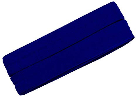 Unifarbenes Schrägband, Jersey, vorgefalzt, 20 mm breit - 2 Packungen á 3 Meter, Royalblau