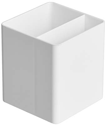Amazon Basics Plastic Organizer - Portapenne per scrivania, bianco