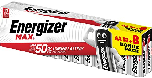 Energizer Alkaline Max – Pack of 18+8 Alkaline MAX AA Batteries