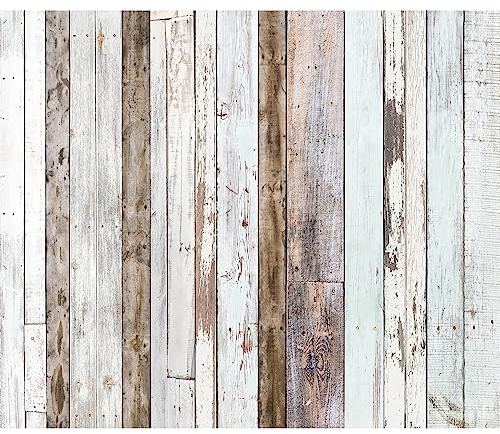 murando - Vlies Fototapete Bretter Holz 400x280cm Foto Tapete Schlafzimmer Wohnzimmer Vliestapete XXL Motivtapeten Bildtapete 3d Effekt Wand Dekoration - Optik 3d Optisch Braun Grau Weiß f-C-0423-a-a