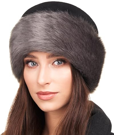 Futrzane Classic Mütze mit Fellrand - Pelzmütze Damen - Fell Pelz Russenmütze