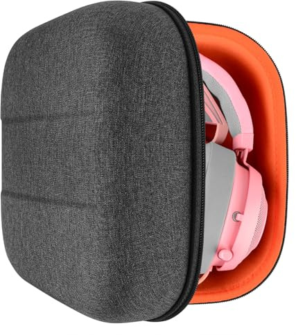 Geekria Shield Headphones Case Compatible with Razer Kraken V4 Pro, BlackShark V3 Pro, Replacement Protective Hard Shell Travel Carrying Bag with Room for Accessories (Grey)