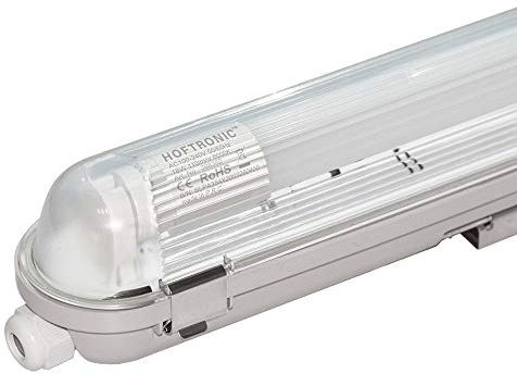 HOFTRONIC - Réglette LED 120cm - 18W 1980 Lumen (110lm/W) - IP65 extérieur étanche - 6000K lumière du jour - 30.000h - Avec tube fluorescent LED - Lampe de cave éclairage de garage - Connectable